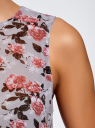 Блузка шифоновая без рукавов oodji для женщины (серый), 11411160/38375/2340F