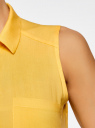 Топ вискозный с нагрудным карманом oodji для женщины (желтый), 11411108B/26346/5200N