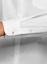Рубашка хлопковая с декором на кармане oodji для женщины (белый), 13K03013/36217/1000B
