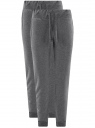 Комплект трикотажных брюк (2 пары) oodji для женщины (серый), 16700030-15T2/47906/2500M
