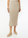 Юбка в рубчик с разрезами oodji для Женщины (бежевый) Юбка в рубчик с разрезами oodji для Женщины (бежевый), 14101129/46412/3304N