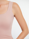 Топ из эластичной ткани на широких бретелях oodji для Женщины (розовый), 24315002-3B/48468/4B02N