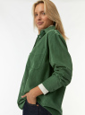 Рубашка вельветовая прямого силуэта oodji для Женщины (зеленый) Рубашка вельветовая прямого силуэта oodji для Женщины (зеленый), 13L11044/49391/6900N