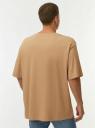 Футболка хлопковая с вышивкой oodji для Мужчины (бежевый) Футболка хлопковая с вышивкой oodji для Мужчины (бежевый), 5L621017I-1/51731/3500P