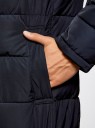 Куртка удлиненная с капюшоном oodji для Мужчины (синий), 1L116001M/39877N/7900N