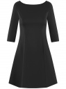 Платье трикотажное с рукавом 3/4 oodji для Женщины (черный), 14001150-3B/33038/2900N