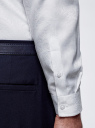 Рубашка приталенная из фактурной ткани oodji для мужчины (белый), 3L110294M/47622N/1000E