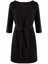 Платье прямого силуэта с поясом oodji для Женщины (черный), 22C01004/42250/2900N