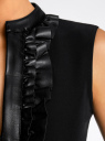 Платье комбинированное с юбкой из искусственной кожи oodji для женщины (черный), 11902141/42442/2900N