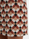 Юбка мини с жаккардовым принтом oodji для Женщины (коричневый), 14102022/51068/1235R