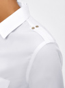 Блузка с погонами и нагрудными карманами oodji для женщины (белый), 21411064/42144/1000N
