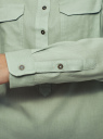 Рубашка хлопковая с нагрудными карманами oodji для женщины (зеленый), 13L11009/45608/7000N
