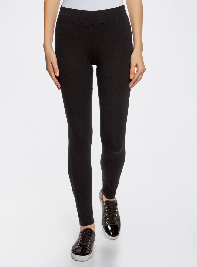 Трикотажные брюки oodji для женщины (черный), 18700046-1/17332/2992P