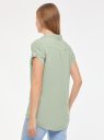 Блузка из вискозы с нагрудными карманами oodji для женщины (зеленый), 11400391-3B/24681/6000N