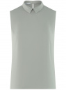Блузка базовая без рукавов с воротником oodji для Женщины (зеленый), 11411084B/43414/6000N