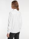 Рубашка хлопковая с вышивкой бисером oodji для женщины (белый), 13K11028/26357/1000P