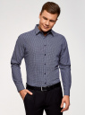 Рубашка принтованная из хлопка oodji для мужчины (синий), 3L110308M/19370N/7510F