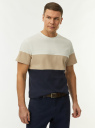 Футболка колор блок из хлопка oodji для Мужчины (синий), 5L601013I/47885N/1279B