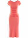 Платье трикотажное с аппликацией oodji для Женщина (розовый), 14001178/42626/4D91P