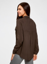 Блузка базовая из вискозы с нагрудными карманами oodji для Женщины (коричневый), 11411127B/26346/3900N