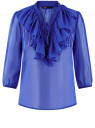 Блузка шифоновая с воланами oodji для Женщины (синий), 21400397/15036/7500N