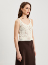 Топ ажурной вязки oodji для Женщины (белый), 73305001/53076/1200N