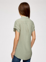 Блузка из вискозы с нагрудными карманами oodji для Женщина (зеленый), 11400391-4B/24681/6000N