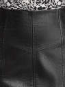 Юбка мини из искусственной кожи oodji для женщины (черный), 18H01021/49353/2900N