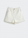 Шорты хлопковые с высокой талией oodji для Женщины (белый), 21804007/50957/1200N