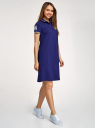 Платье-поло из ткани пике oodji для женщины (синий), 24001118-7/48433/7519P