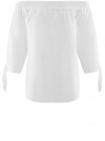 Блузка хлопковая свободного силуэта с эластичной горловиной oodji для женщины (белый), 13K14003/49752N/1000N