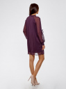 Платье шифоновое с манжетами на резинке oodji для женщины (фиолетовый), 11914001/46116/8800N