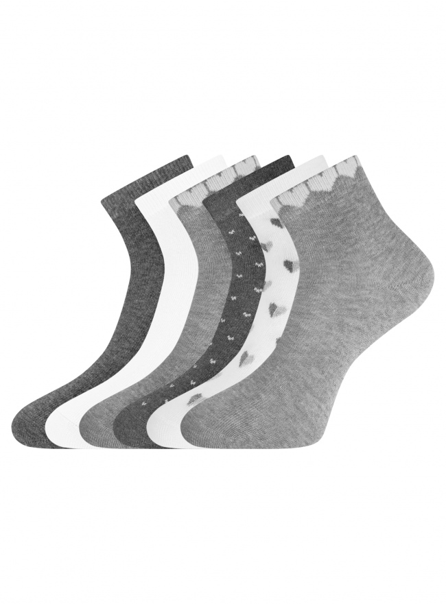 Комплект укороченных носков (6 пар) oodji для женщины (разноцветный), 57102418T6/47469/64