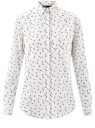 Блузка прямого силуэта с нагрудным карманом oodji для женщины (белый), 11411134B/46123/1229G