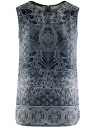 Топ принтованный из струящейся ткани oodji для женщины (синий), 21400351M/35542/7912E