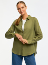 Рубашка хлопковая прямого силуэта oodji для женщины (зеленый), 13L11024-1/45608/6600N