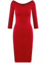 Платье облегающее с вырезом-лодочкой oodji для женщины (красный), 14017001-5B/46944/4501N