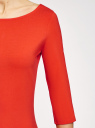 Платье трикотажное базовое oodji для женщины (оранжевый), 14001071-2B/46148/4500N