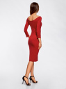 Платье облегающее с вырезом-лодочкой oodji для Женщина (красный), 14017001-1B/37809/4501N
