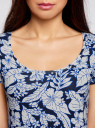 Платье трикотажное облегающего силуэта oodji для Женщины (синий), 14001182B/47420/7930F