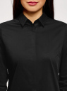 Рубашка базовая приталенного силуэта oodji для женщины (черный), 13K03003B/42083/2900N