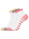 Комплект из трех пар укороченных носков oodji для женщины (разноцветный), 57102418T3/47469/19SRS