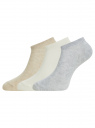 Комплект укороченных носков (3 пары) oodji для Женщины (бежевый), 57102433T3/47469/175