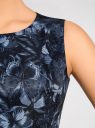 Платье приталенное с расклешенной юбкой oodji для женщины (синий), 11902151/24393/7929U