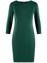 Платье облегающего силуэта на молнии oodji для женщины (зеленый), 14001105-5/45344/6E00N