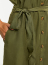 Платье из лиоцелла с рукавом 3/4 oodji для женщины (зеленый), 12909074/50907/6600W