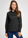 Рубашка базовая с одним карманом oodji для женщины (черный), 11403205-7/26357/2900N