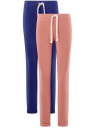 Комплект спортивных брюк (2 пары) oodji для женщины (разноцветный), 16701010T2/46980/5