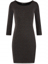 Платье с разноцветным люрексом oodji для женщины (черный), 73912219/45965/2900X