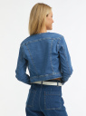 Куртка джинсовая без воротника oodji для Женщина (синий), 11109003-5B/50824/7500W